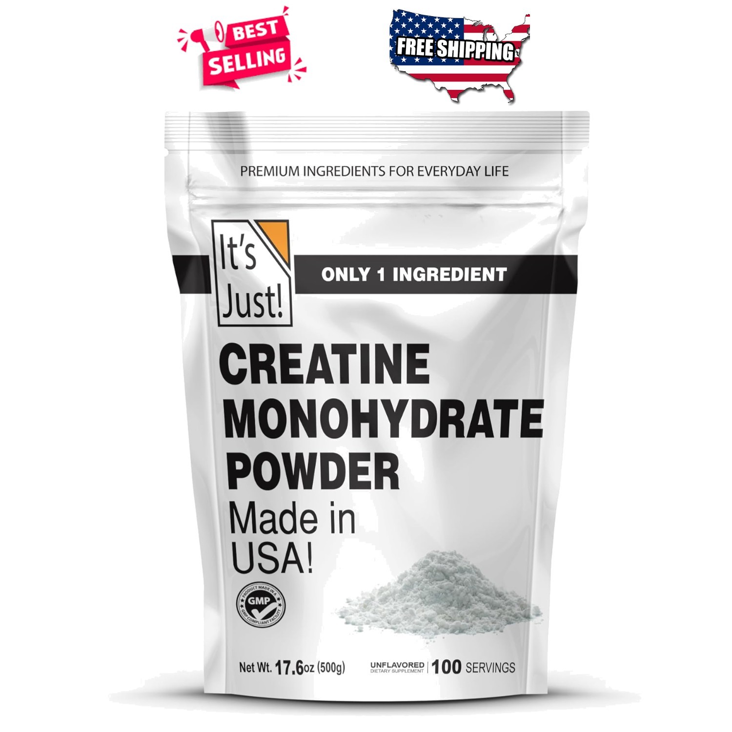 Creatine Monohydrate 100 Servings Unflavored Micronized Powder 5g Scoop Included