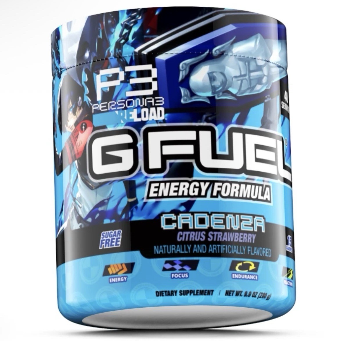 G Fuel Persona 3 Reload Cadenza Collector’s Box + Plastic Shaker Cup New