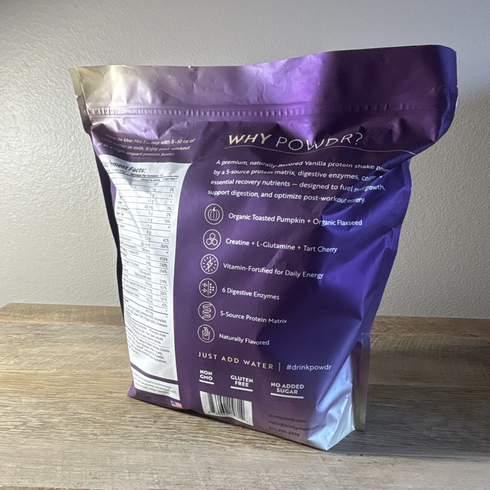 POWDR Whey Protein Powder Vanilla Grass Fed Gluten-Free Non-GMO No Sugar