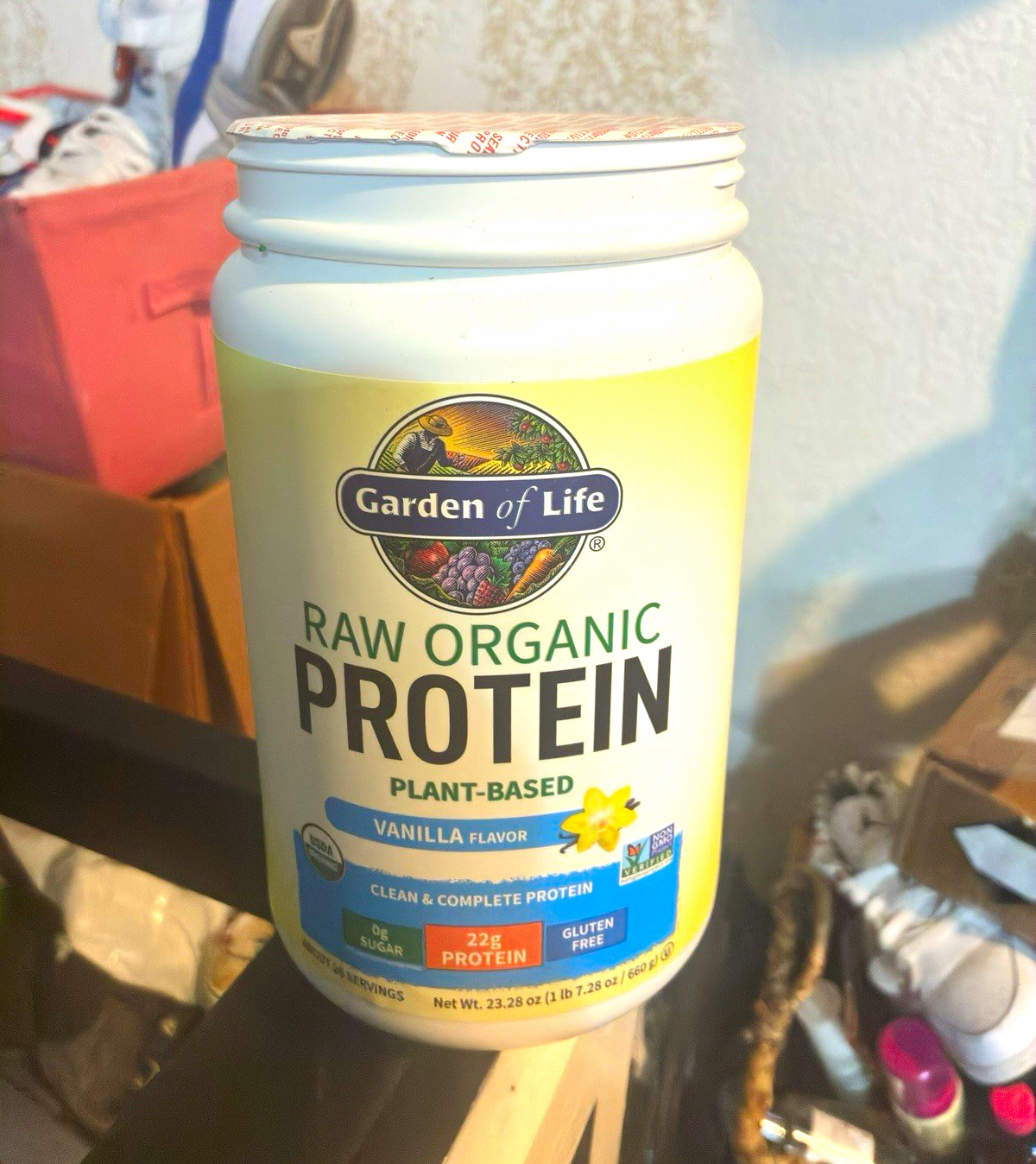 Garden of Life Raw Organic Plant-Based Protein Powder Vanilla 23.28 oz EXP 6/27