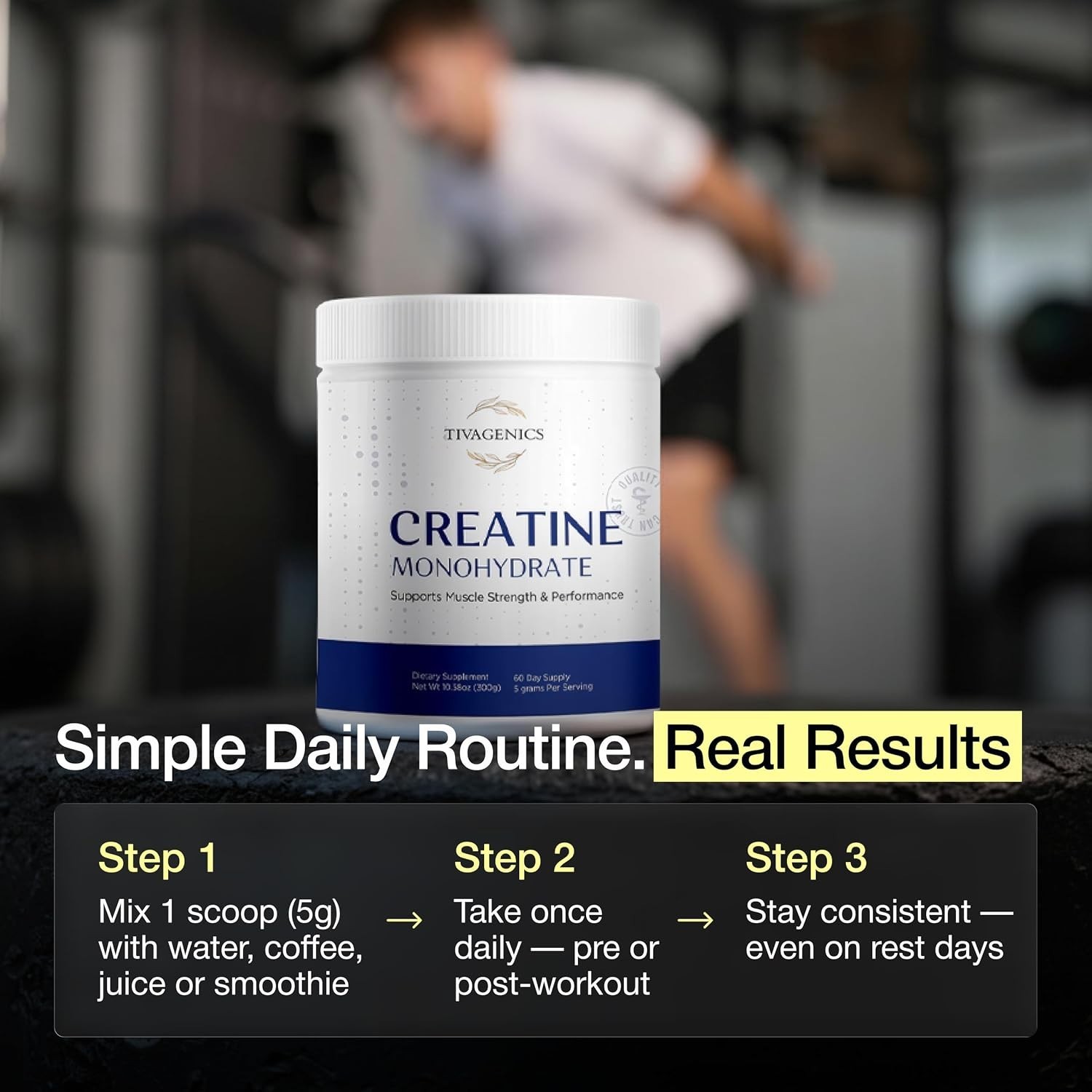Pure Creatine Monohydrate Powder 300g – Micronized Supplements 5g Serving