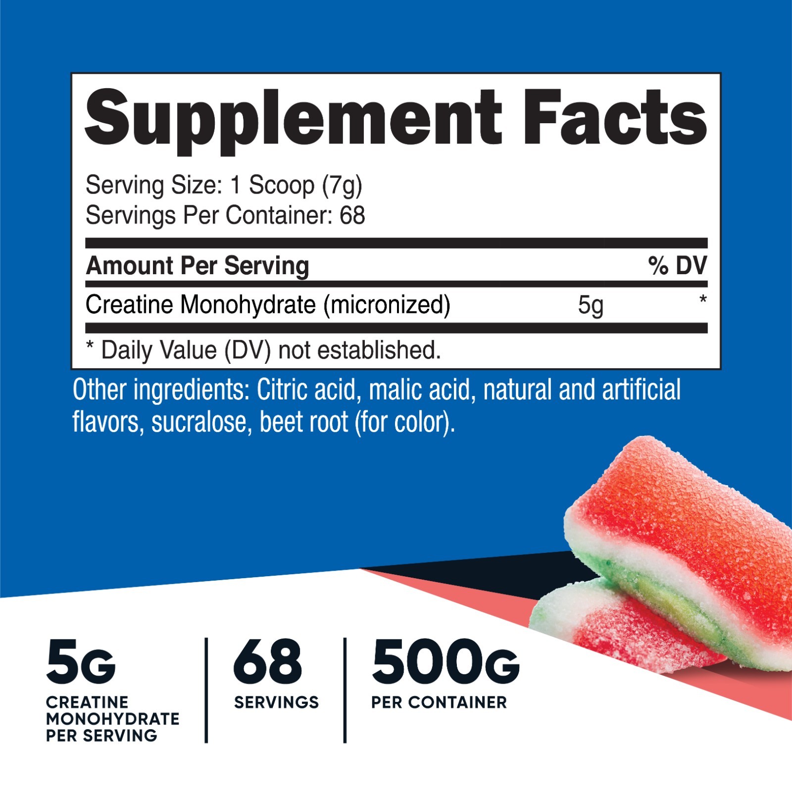 Nutricost Creatine Monohydrate Powder (Sour Watermelon, 500 Gram) – Micronized