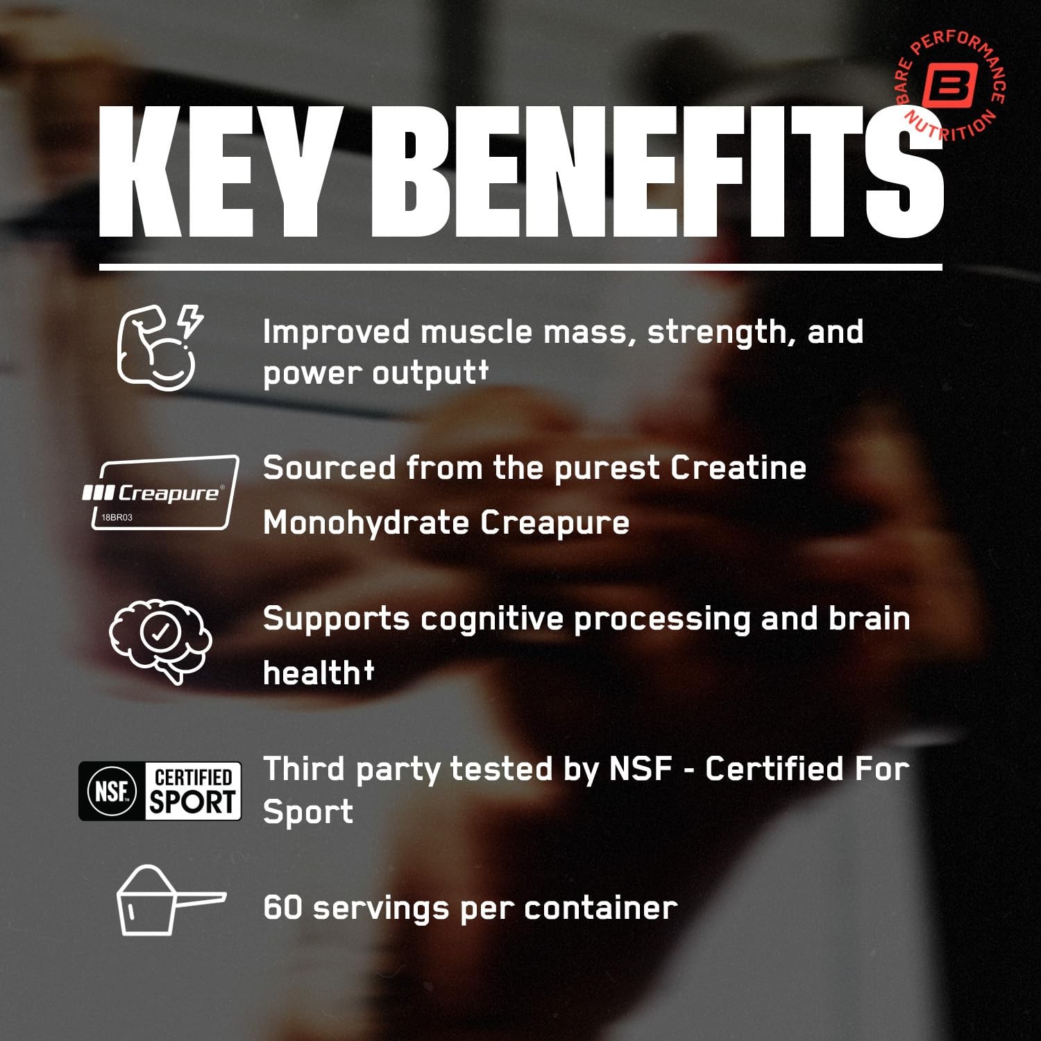 Creatine Monohydrate Powder 5g Creatine per Serving Unflavored 60 Servings