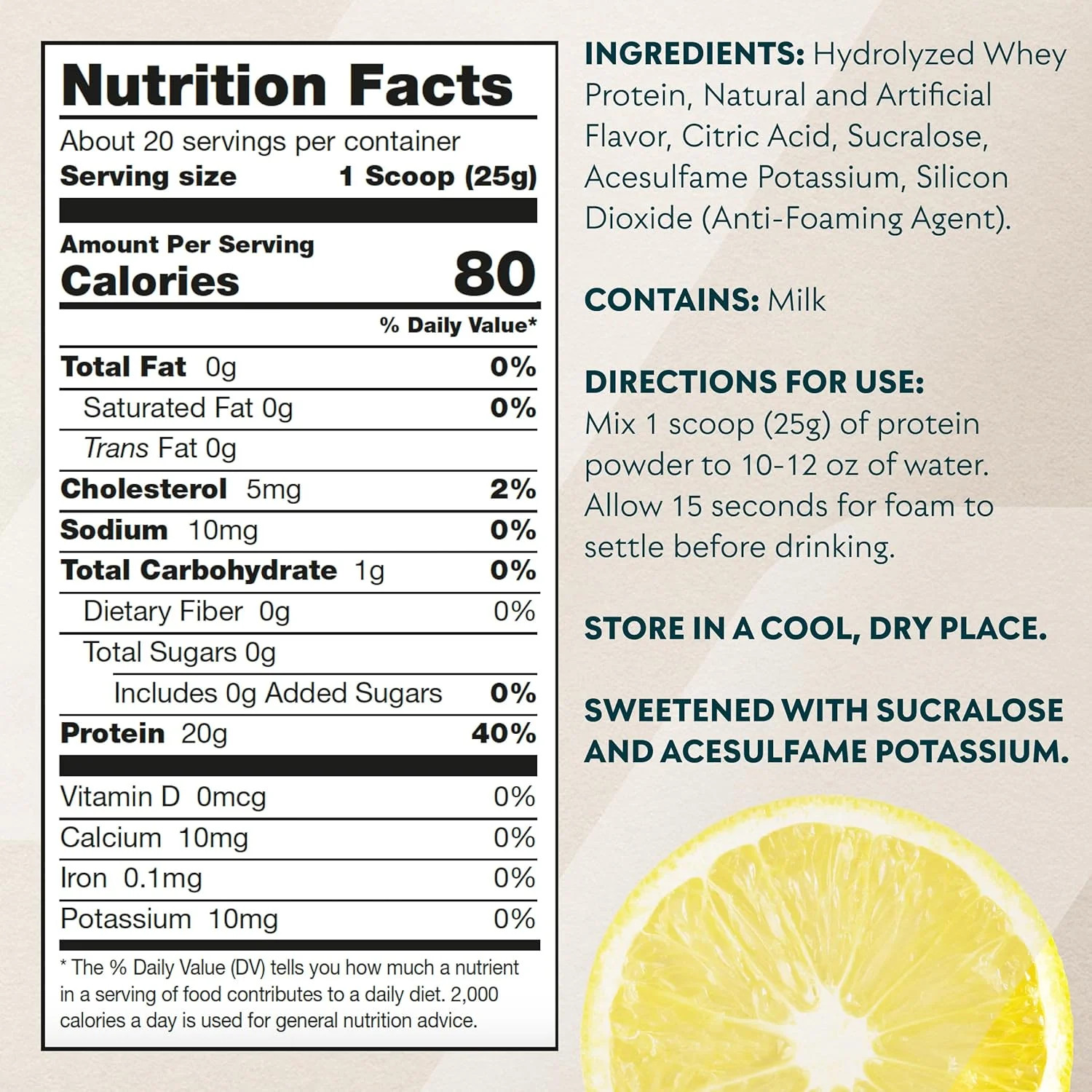 Clear Whey Protein Isolate – Lemonade Flavor, 20 Servings, 1.1 lbs