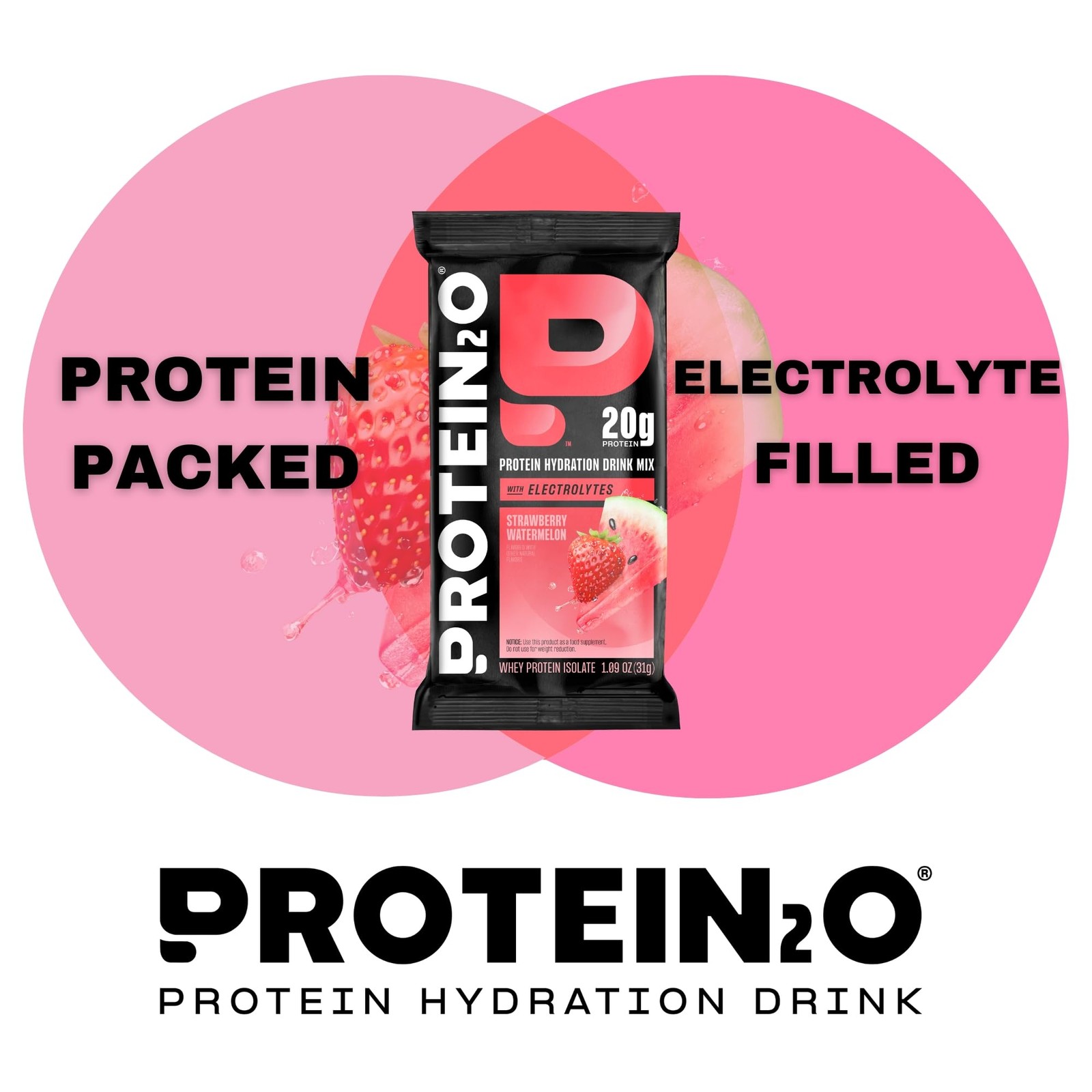 Protein2o 20g Whey Protein Isolate Clear 1.09 Ounce (Pack of 8)