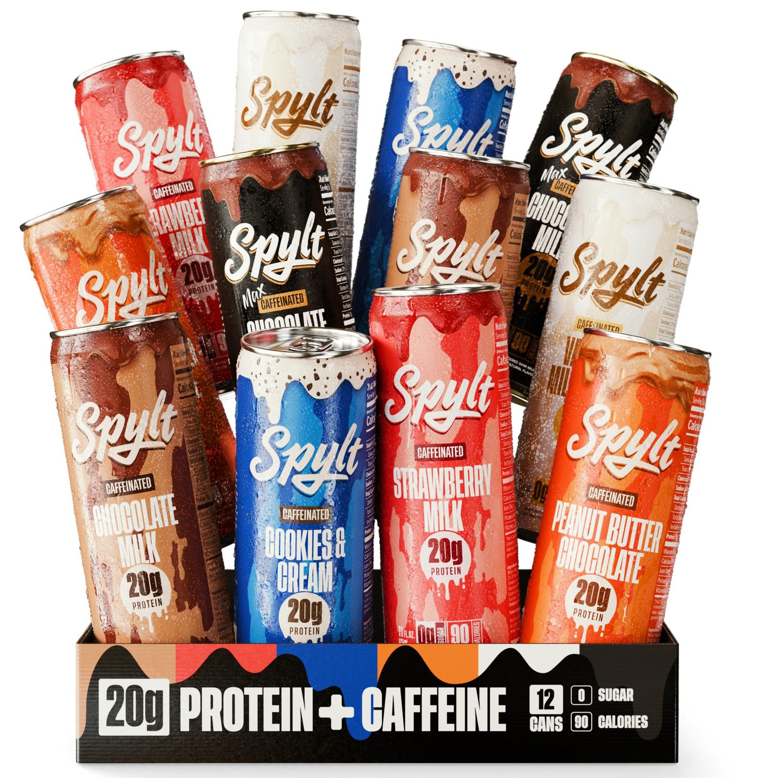 Spylt High Protein Milk – 6 Flavor Variety Pack with 132 Fl Oz (Pack of 1)