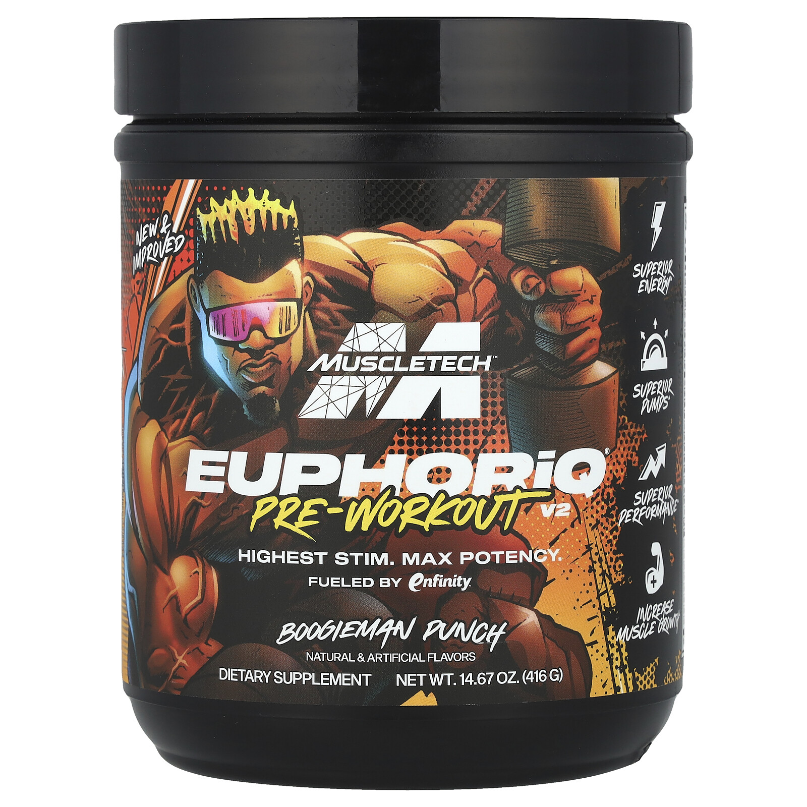 EuphoriQ® Pre-Workout V2, Boogieman Punch, 14.67 oz (416 g)