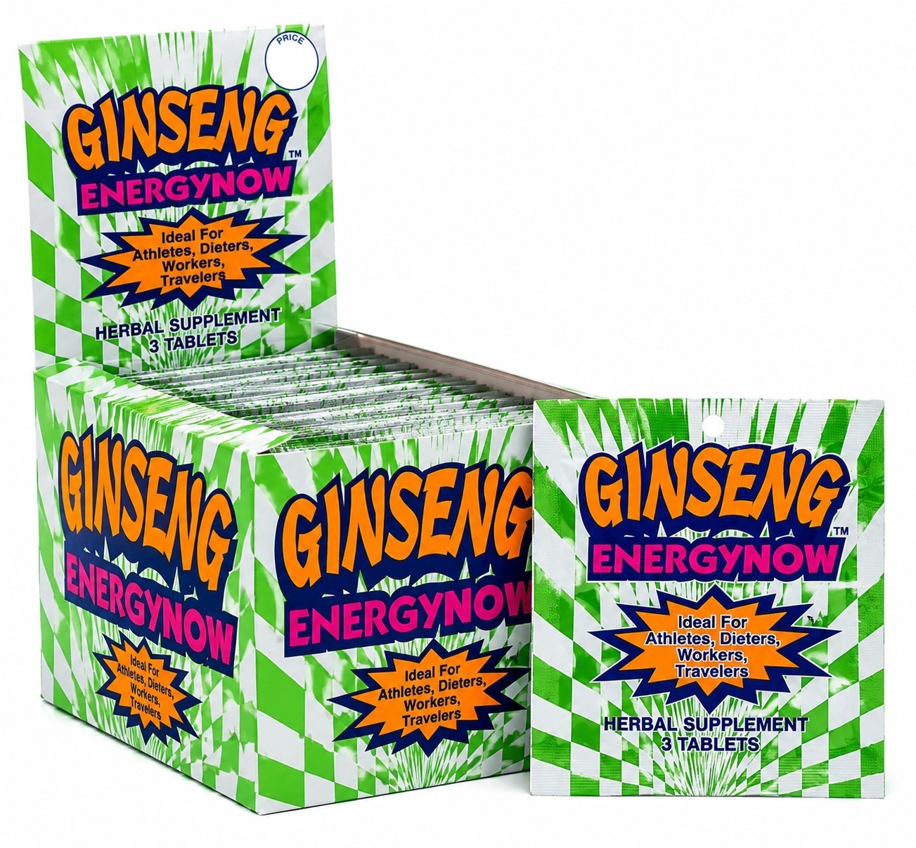 Energy Now Ginseng Herbal Supplement 24 In Pack – 2 Boxes – 144 Tablets Total