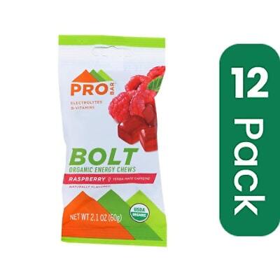 Probar Bolt Energy Chews – Organic Raspberry – 2.1 oz (Pack of 12)