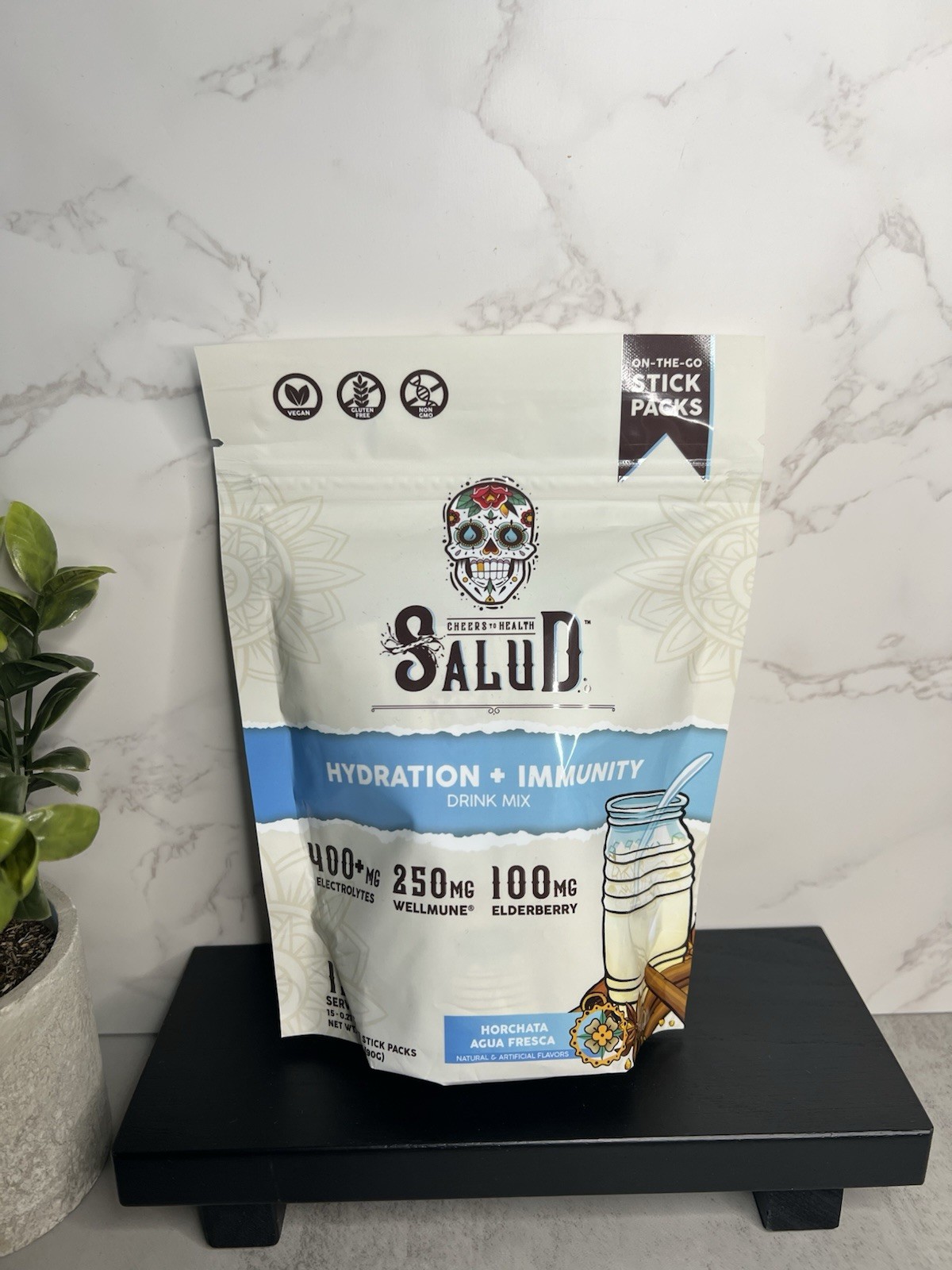 Salud Hydration+Immunity Electrolyte Drink Mix Horchata Agua Fresca 15 Exp 07/27