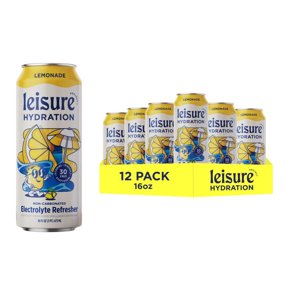 Leisure Hydration Non-Carbonated Electrolyte Refresher,Lemonade Flavor-Low Sugar
