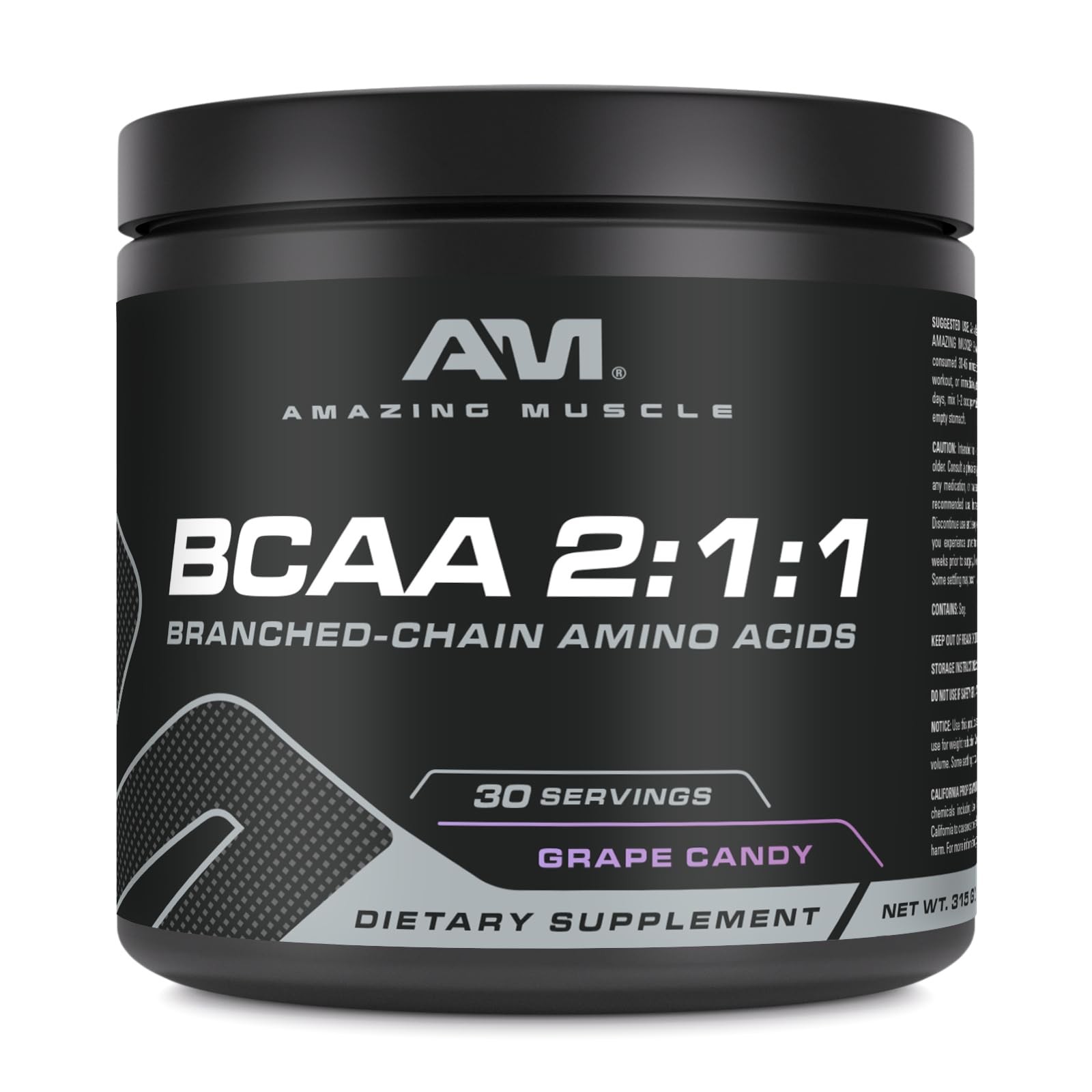 Amazing Muscle BCAA 2:1:1 | 30 Servings | Natural 11.11 Ounce (Pack of 1)