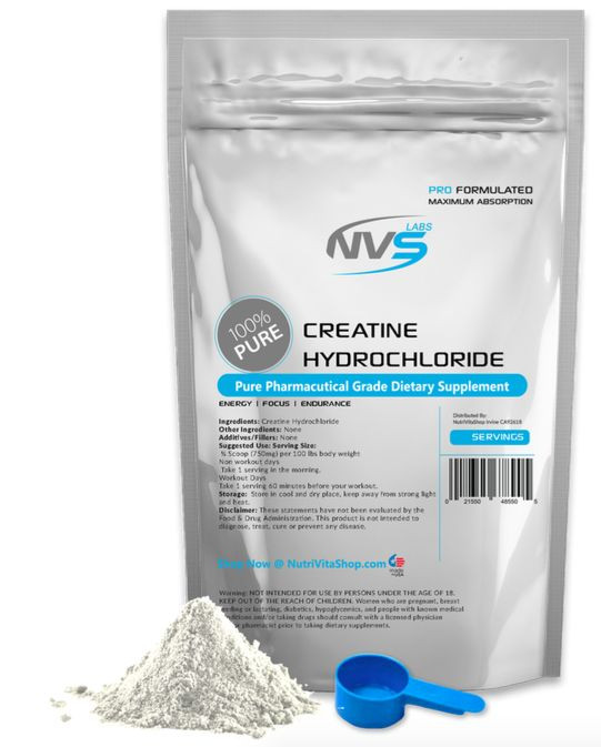 2X 500g (2.2 lb 1000g) NVS CREATINE HYDROCHLORIDE (HCL) USP GRADE