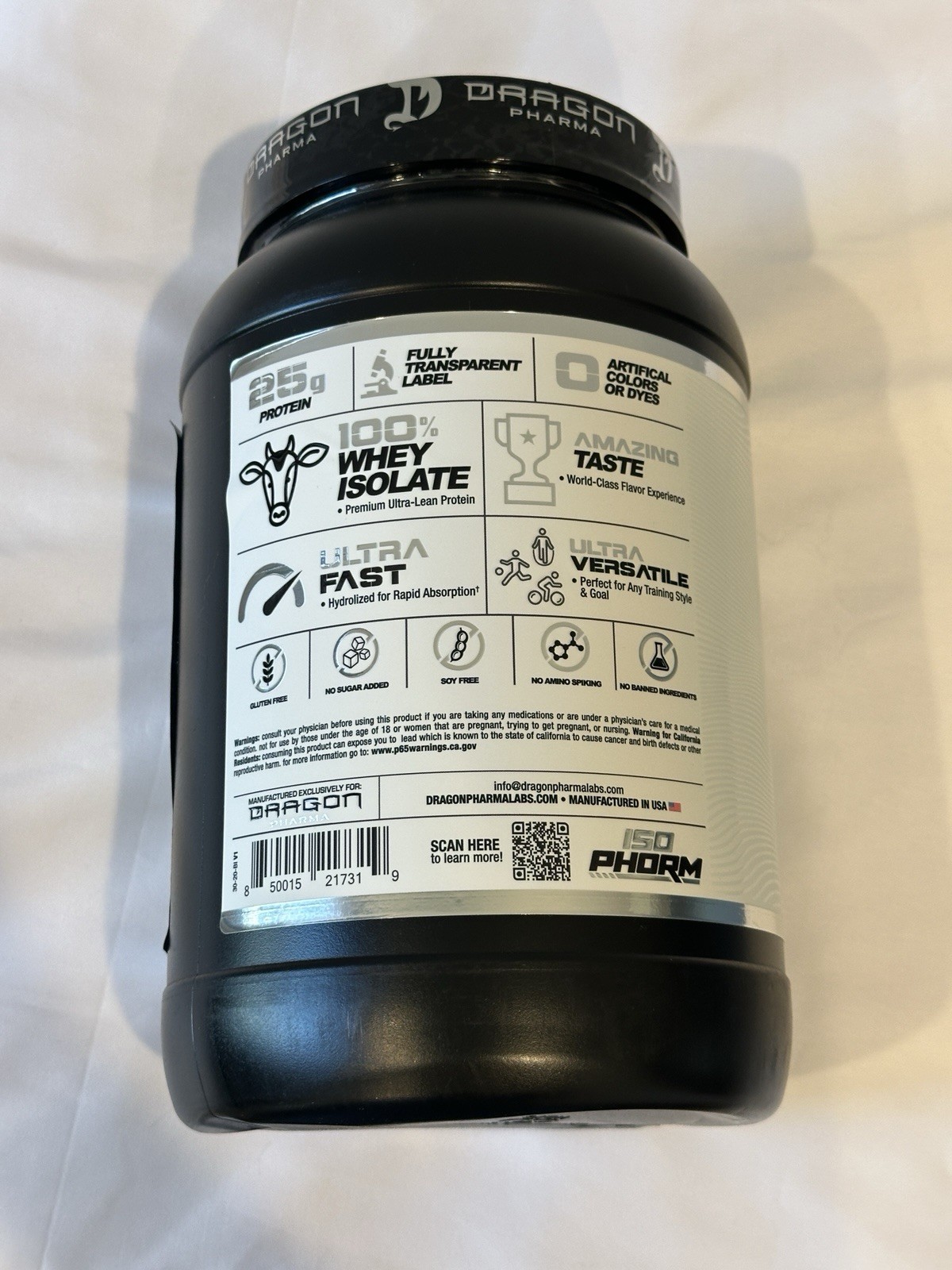 Dragon Pharma Hydrolyzed Whey Isolate Powder Blueberry Ice Cream 2lb 03/2028