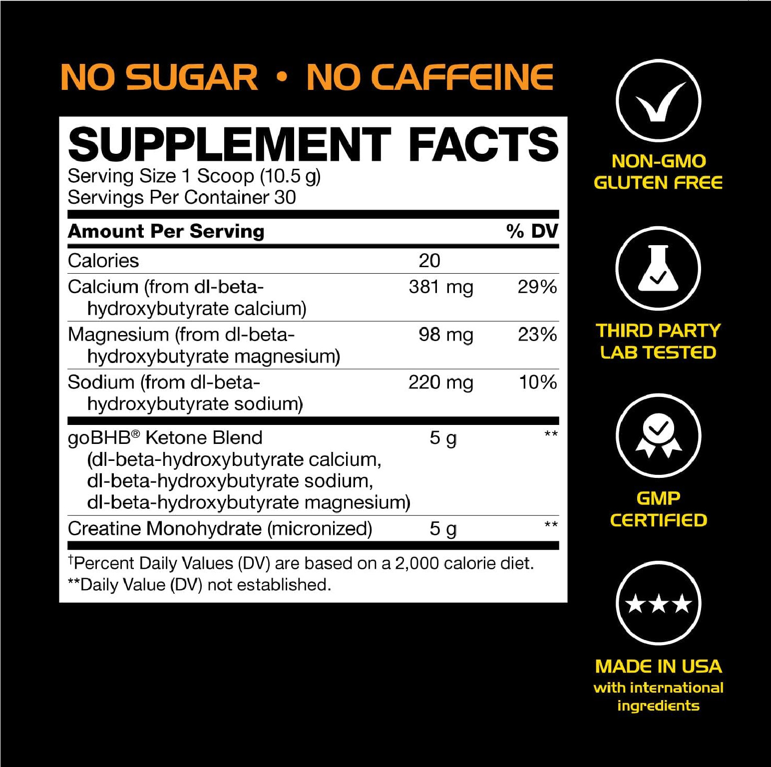 Micronized Creatine Monohydrate Powder – Stim Free Pre Workout with Creatine 5g