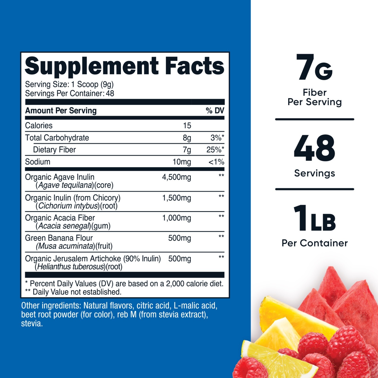Nutricost Prebiotic Fiber Fruit Punch Flavored (1 Pound) – Vegan, Gluten-Free