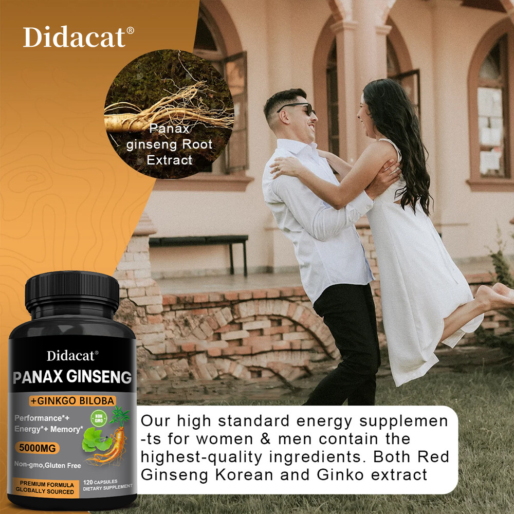Ginseng + Ginkgo for Brain Function, Blood Circulation,Performance Energy Memory