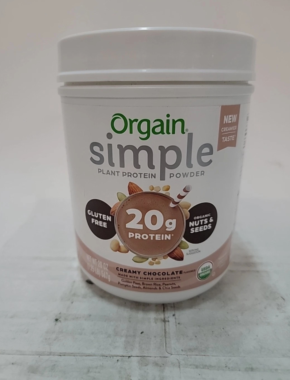3/27 Orgain Organic Simple Vegan Protein Powder, Chocolate – 20g Plant Based Pro