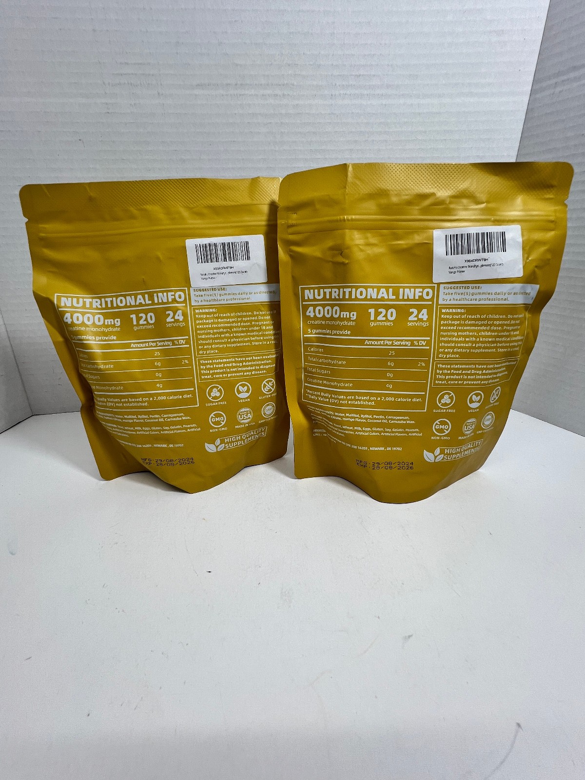 lot of 2 New Mango Razuhu Creatine Monohydrate Gummies for Men & Women