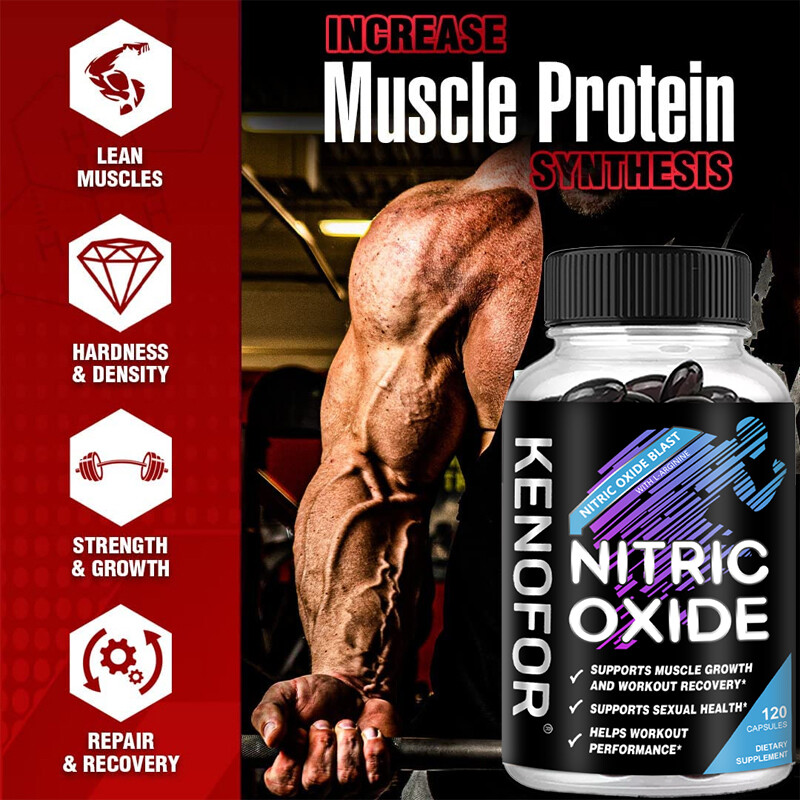 Nitric Oxide L-Arginine Pre Workout+Testosterone Booster,Men’s,Test 120Capsules