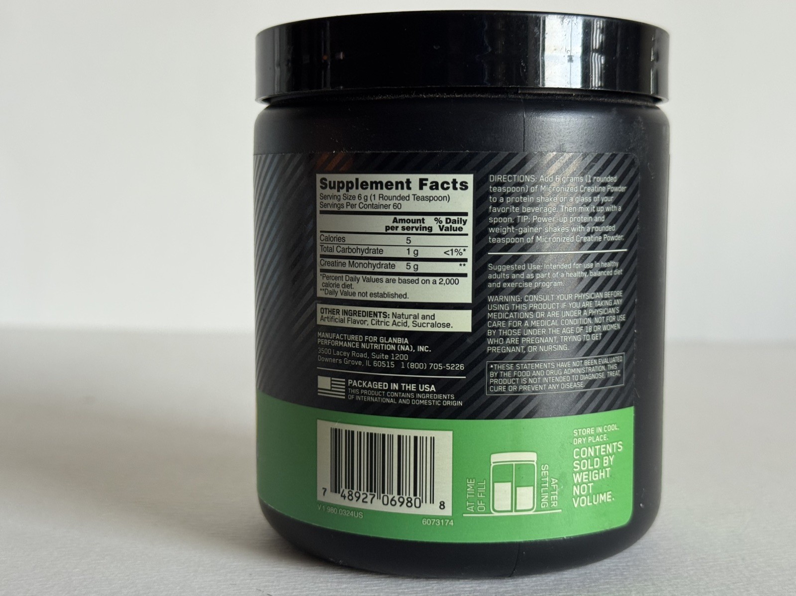 Micronized Creatine Monohydrate Powder, Blueberry Lemonade Creatine, 60 Servings