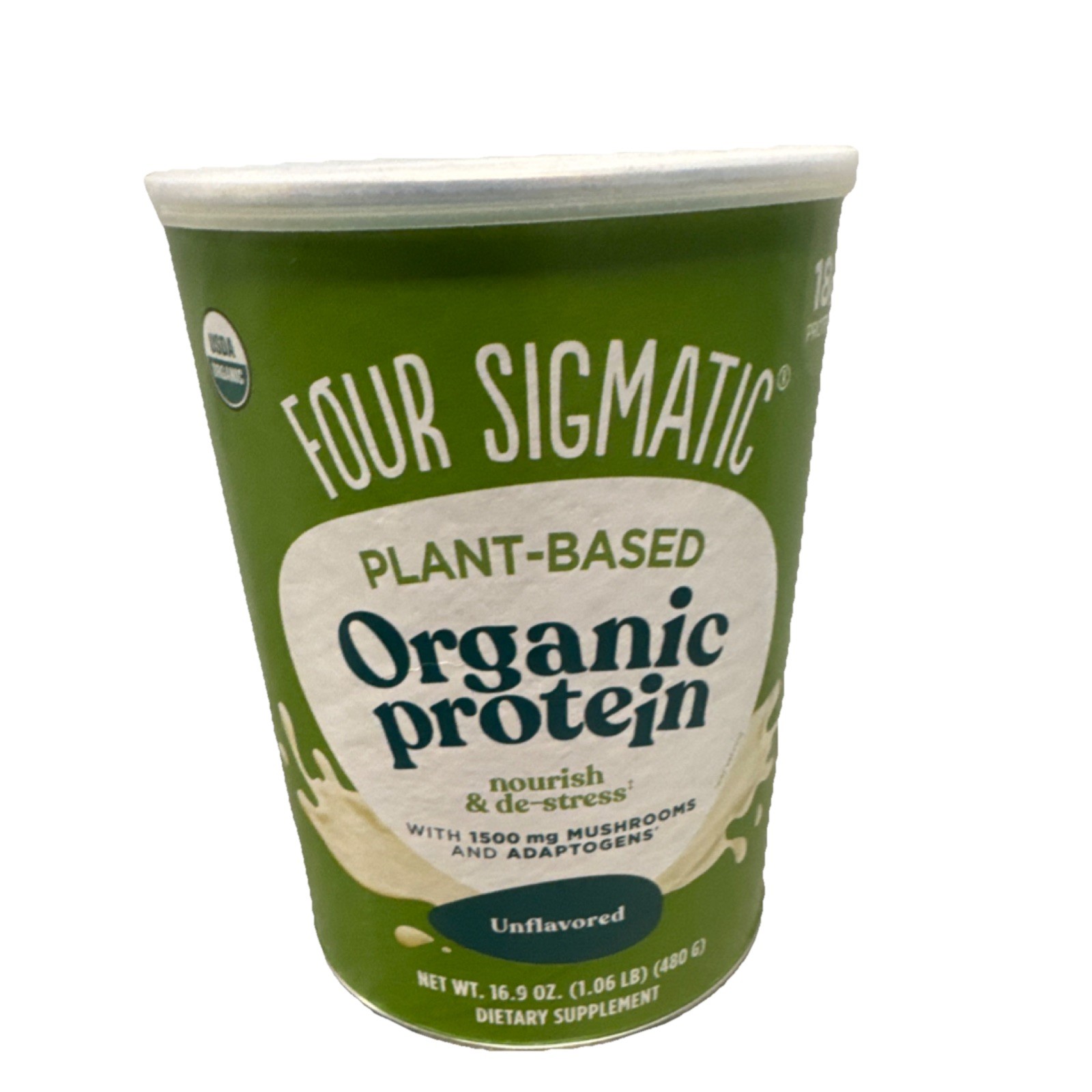 Four Sigmatic Organic Plant-Based Protein Powder Unflavored 16.9 oz