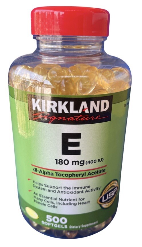 Kirkland Signature VITAMIN E 180 mg (400IU) 500 Softgels EXP 10/2025