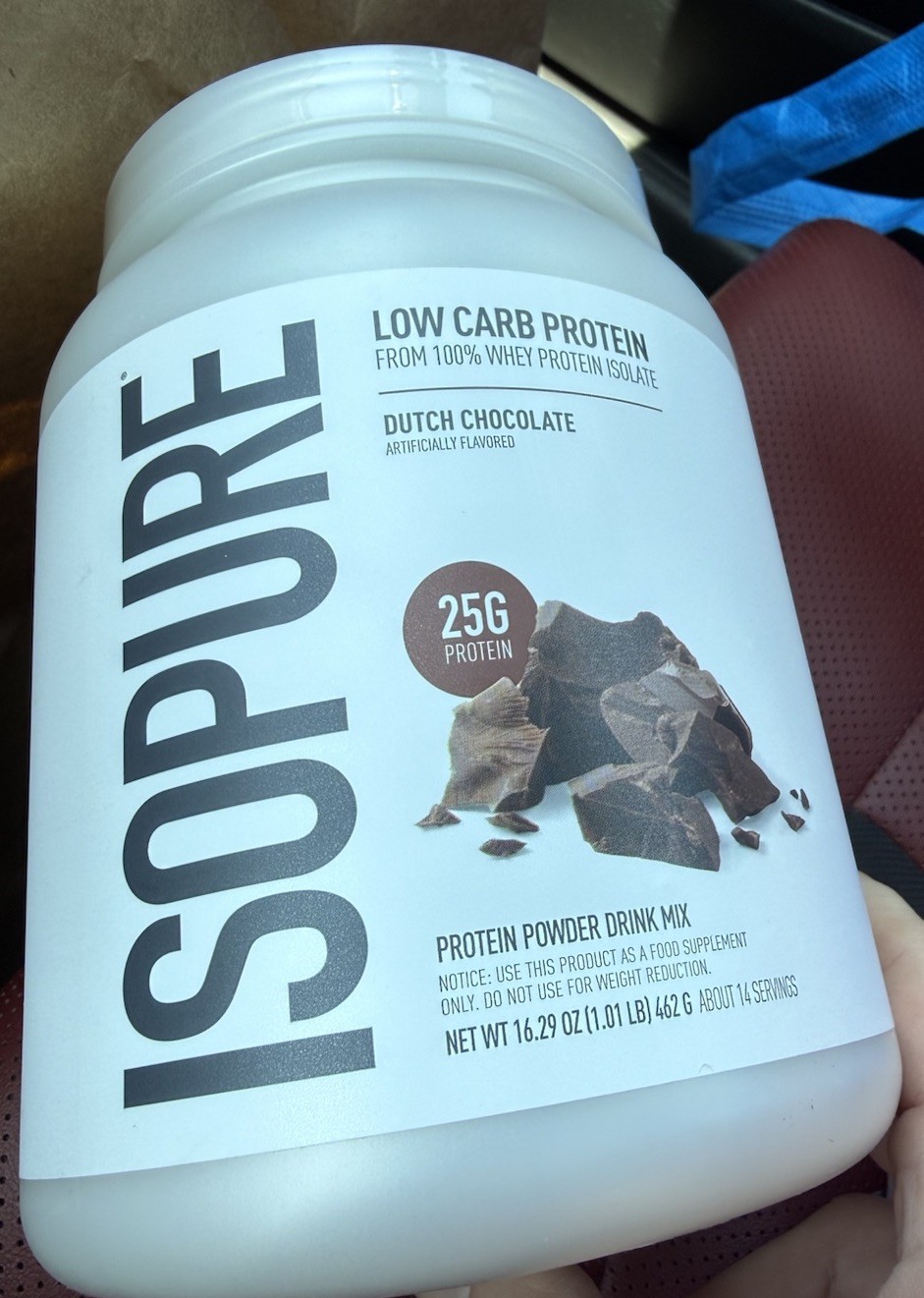 Isopure Low Carb 100% Whey Protein Isolate Chocolate Protein Powder, 25g, 14 Ser