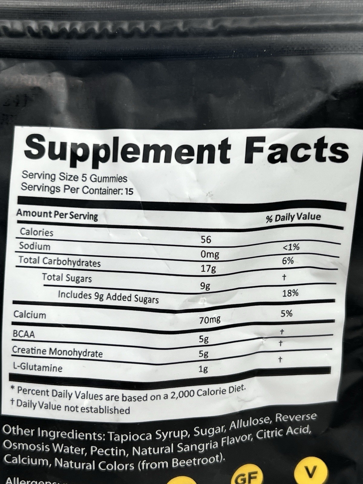 2 LOT of AfterBurn recovery Creatine Monohydrate Chews BCAAs,L-Glutamine Gummies