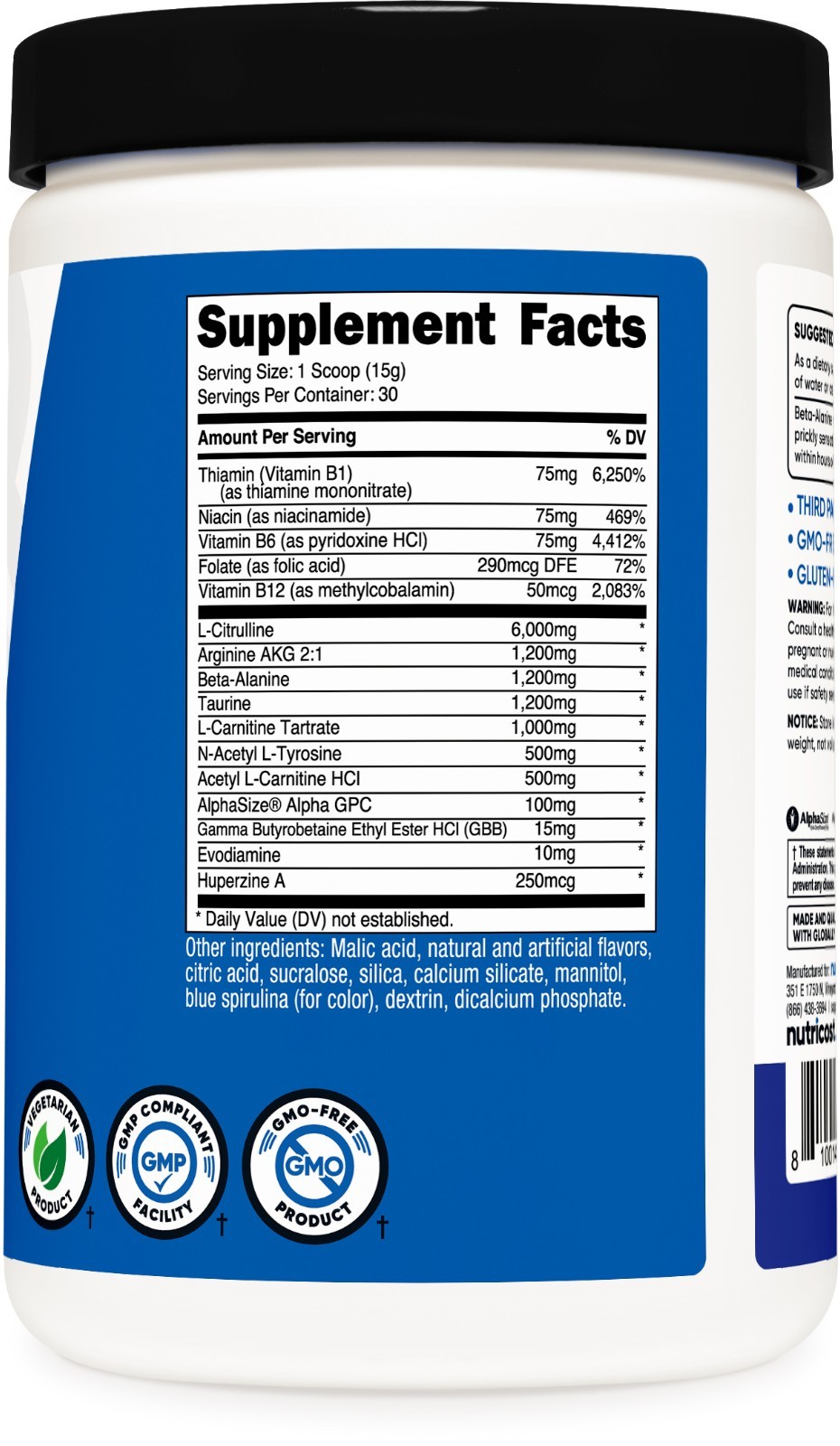 Nutricost Stim-Free Pre-Workout, 30 Servings (Blue Raspberry)