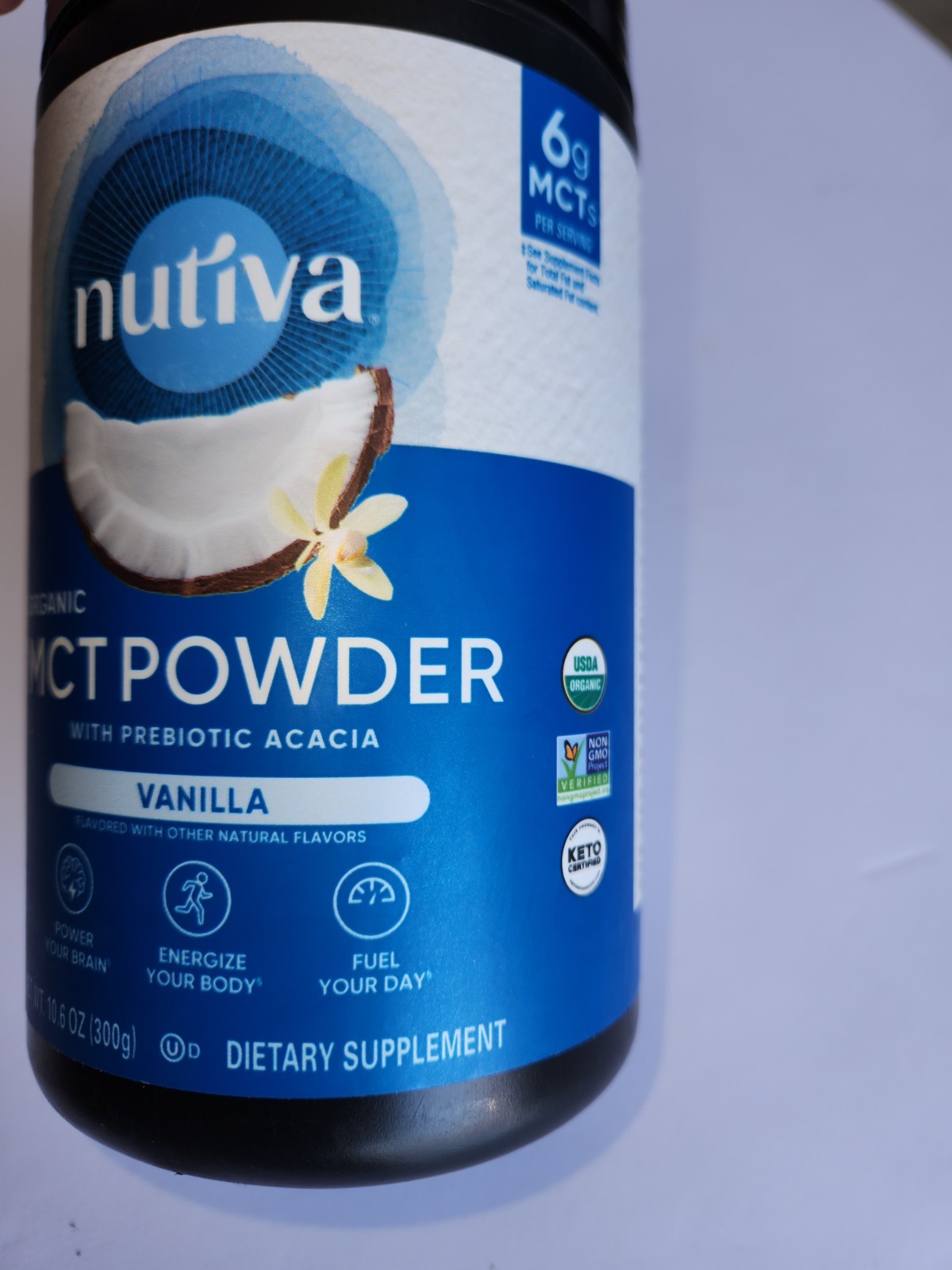 Organic MCT Powder Vanilla NUTIVA 10.6 oz BB 7/2026 NEW