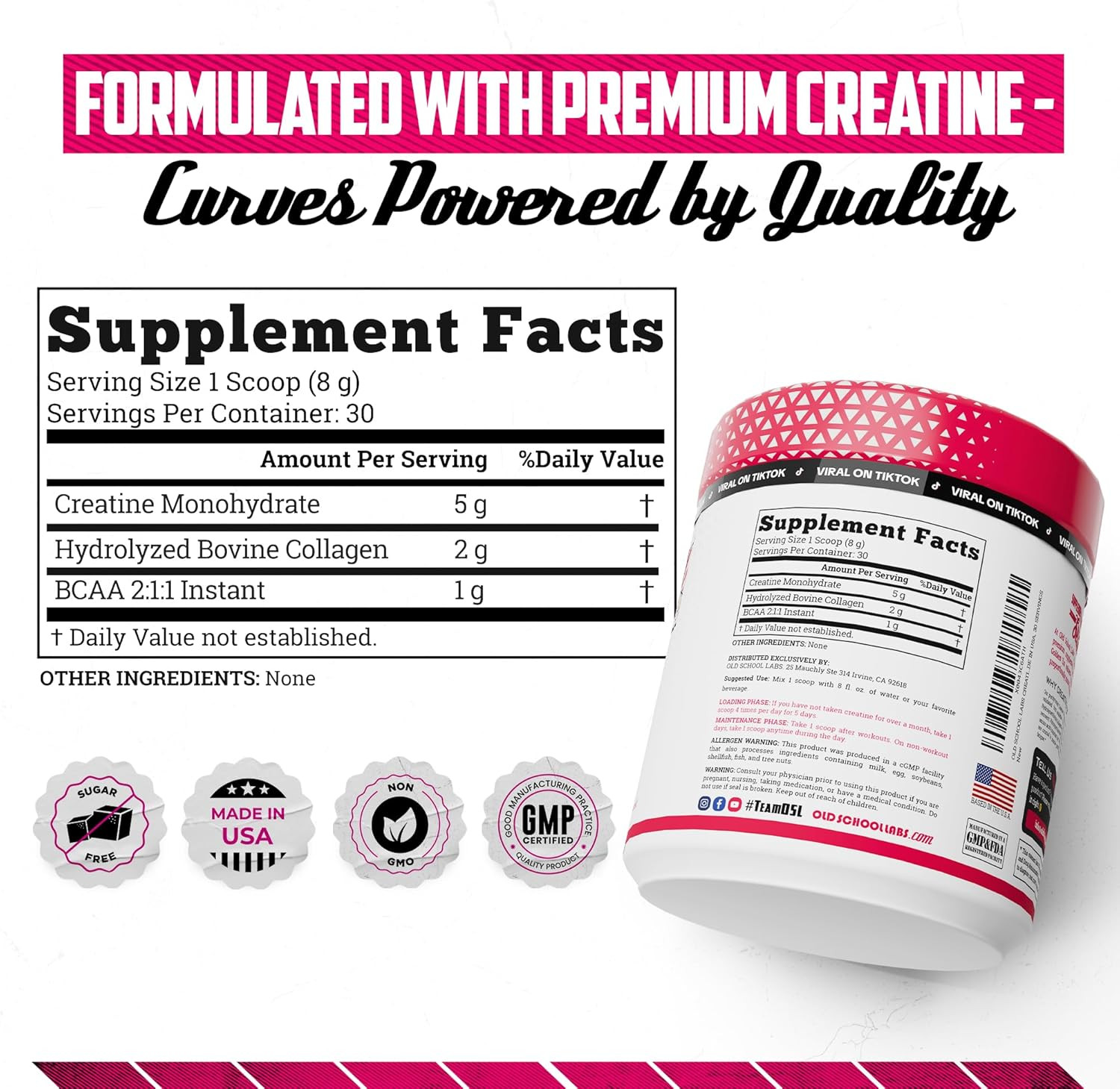 Creatine Post-Workout Supplement – 5000Mg Creatine, 2000Mg Hydrolyzed Collagen –