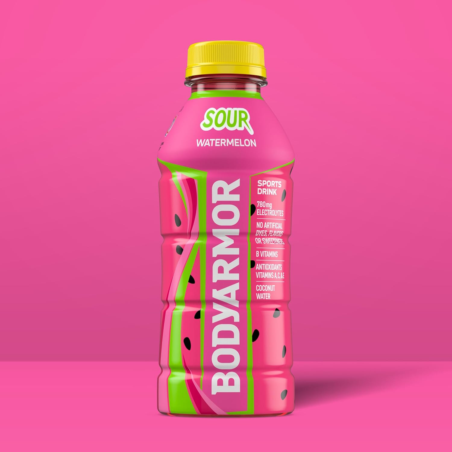 BODYARMOR Sports Drink, Sour Watermelon, 12-Pack of 16 Fl Oz Hydration Bottles