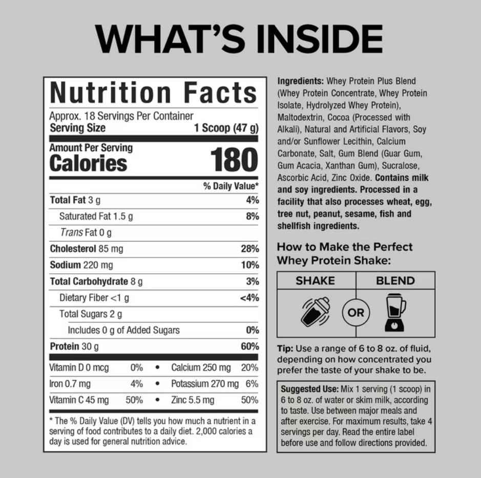 Six Star 100% Whey Protein Plus Triple Chocolate 30g Protein 1.81lb