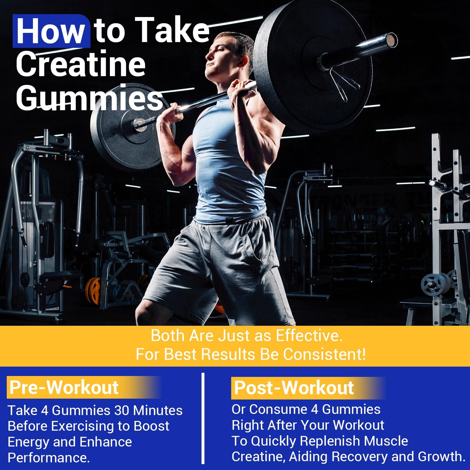 Gomitas De Monohidrato De Creatina Suplemento Muscular Previo Al Entrenamiento