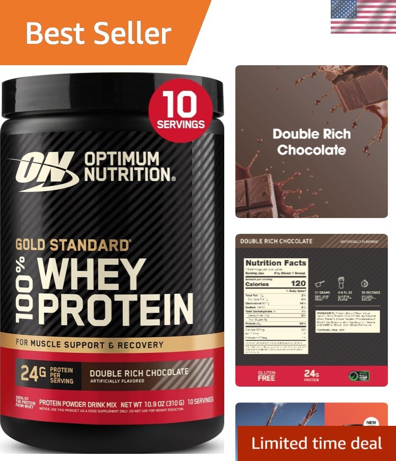 Gold Standard Whey Protein Powder – Double Rich Chocolate, Easy Mixing