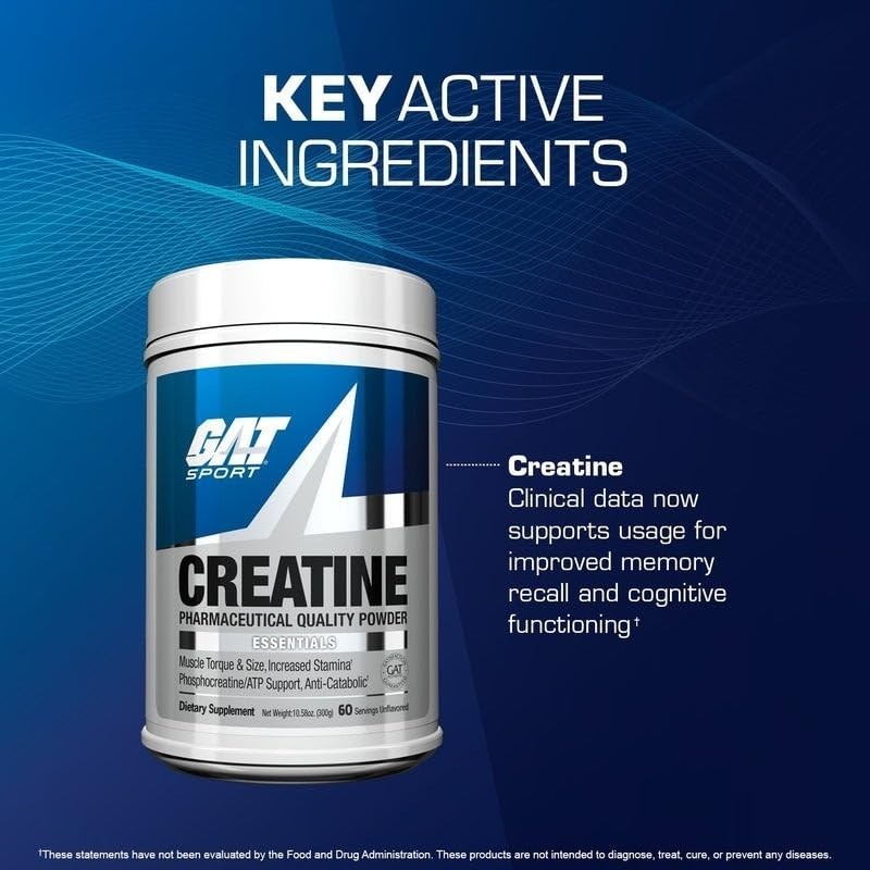 Micronized Creatine Monohydrate Powder, 10.58 oz (60 Servings) for Muscle Mass &