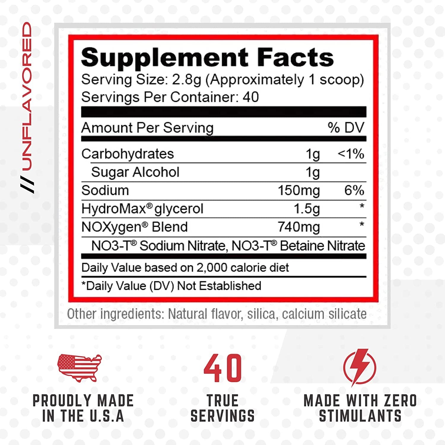 Purus Labs Noxygen – Unflavored Pre-Workout Accelerator, Nitric Oxide 40 Serving