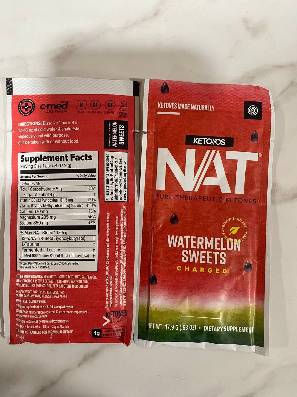 🔥K1 Ketones BUY ONE PACK no minimum NAT Pruvit Ketone Keto K_1 K-1🔥