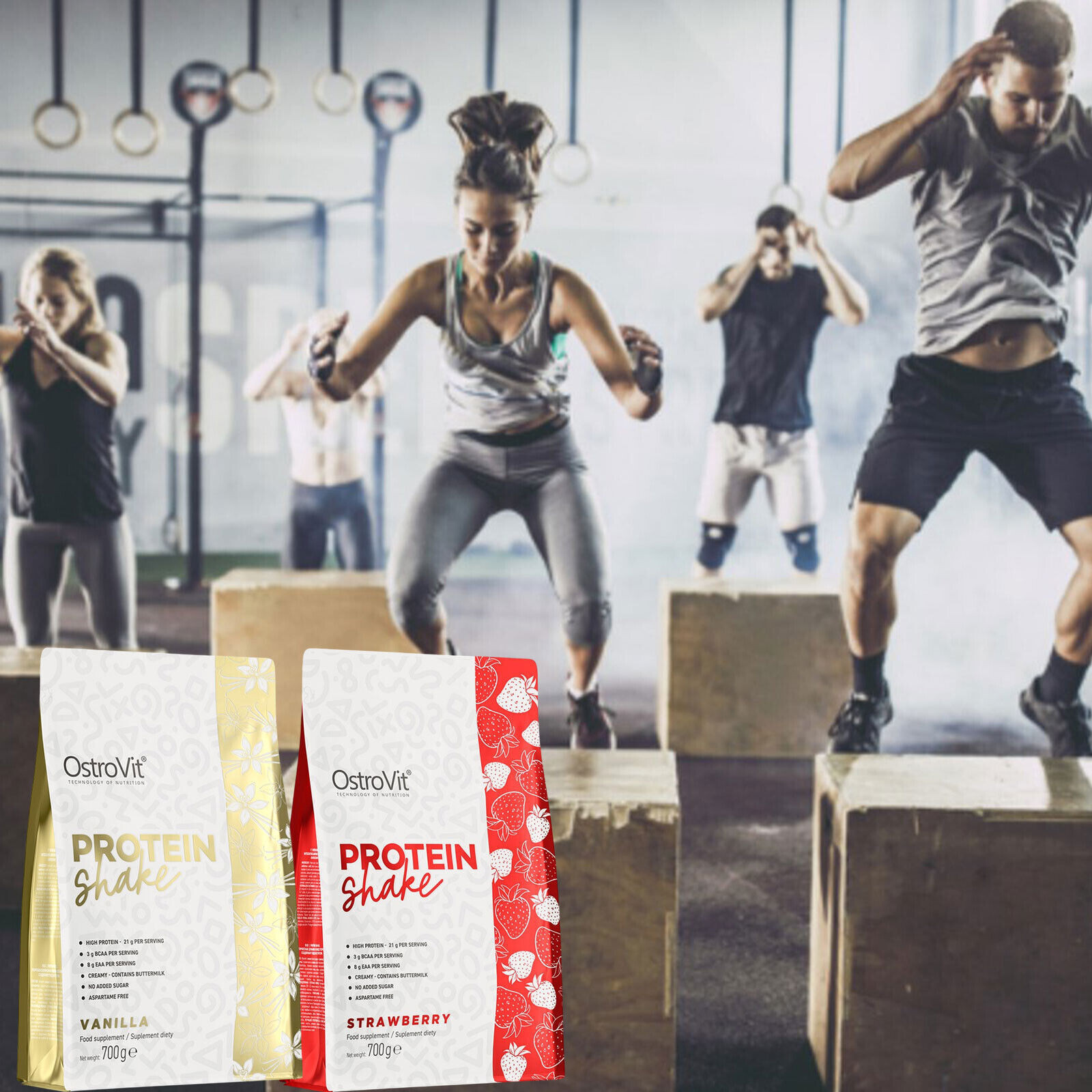 PROTEIN SHAKE 700 G – 23 servings – ​​21 g per serving supports muscle building