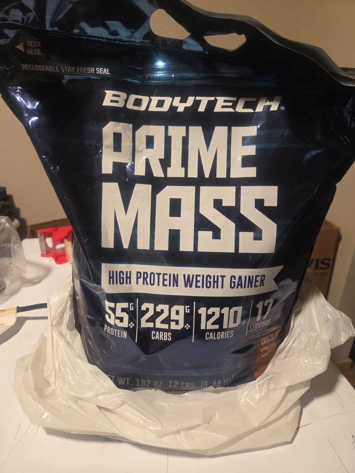 Bodytech Prime Mass High Protein Weight Gainer 12 lbs 17 Servings Chocolate Flav
