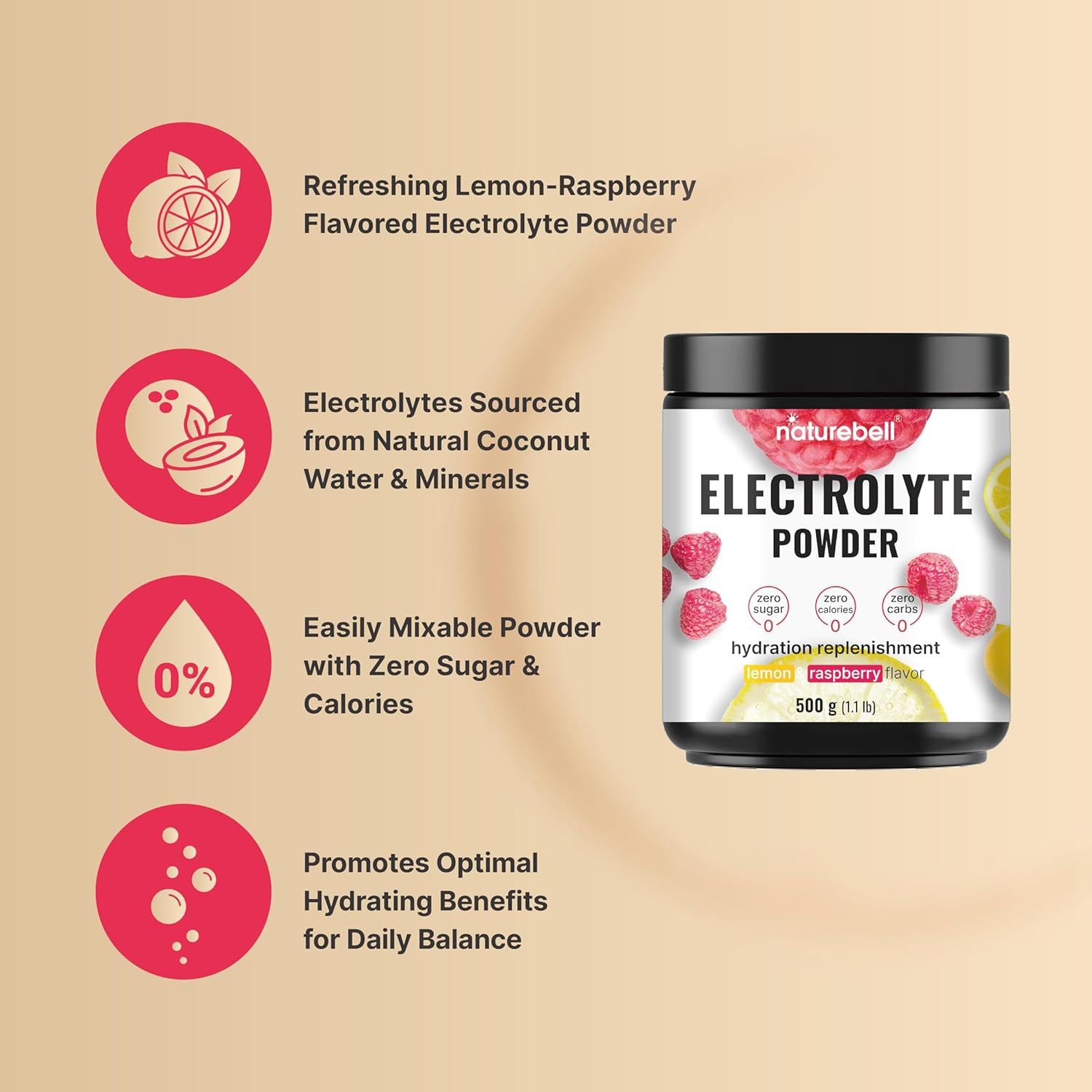 Electrolytes Powder – 500 G – Hydration Support with Essential Minerals – Energy