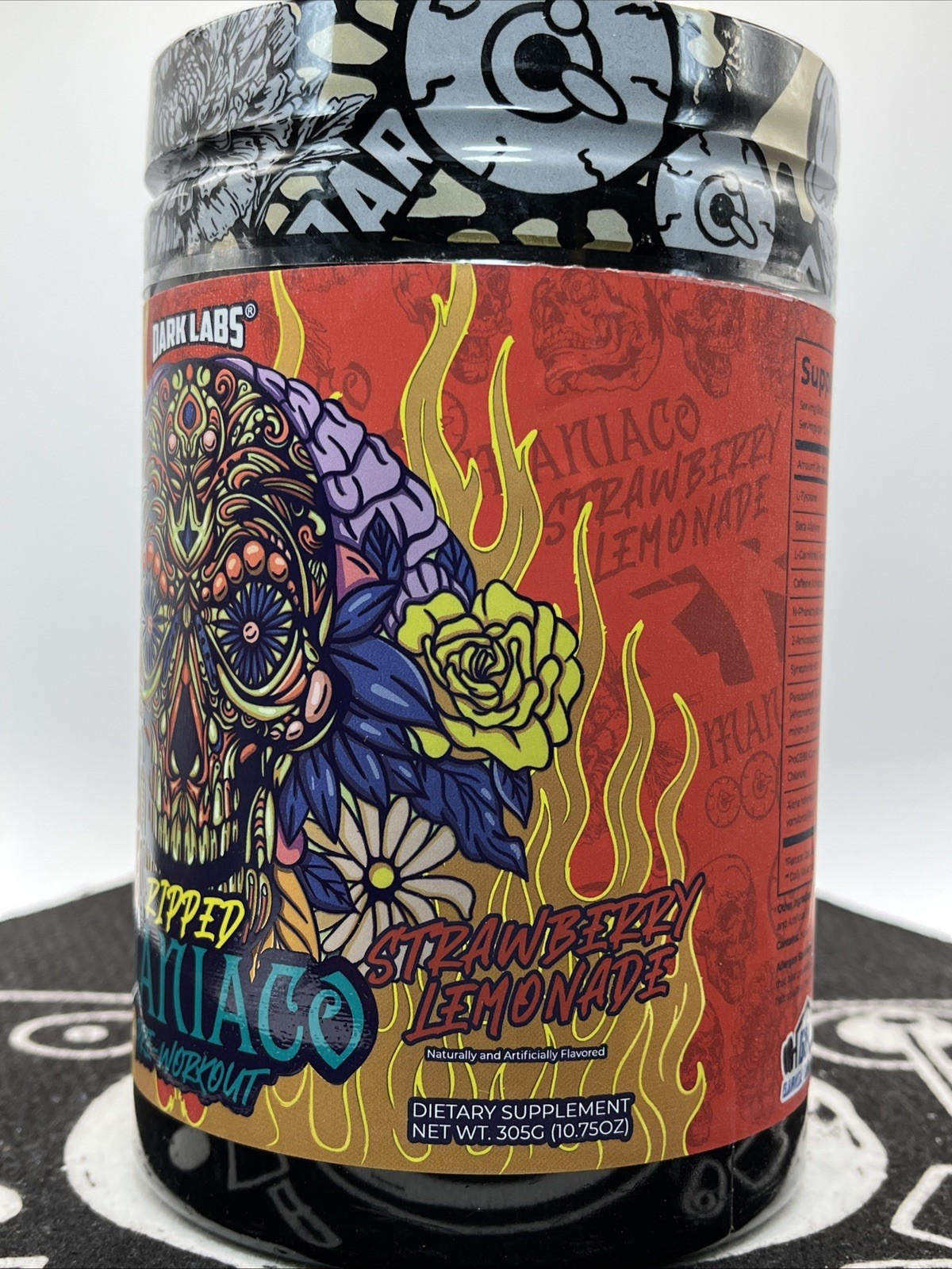 DARK LABS NEW RIPPED MANIACO High Stim Fat burner Pre-Workout StrawberryLemonade