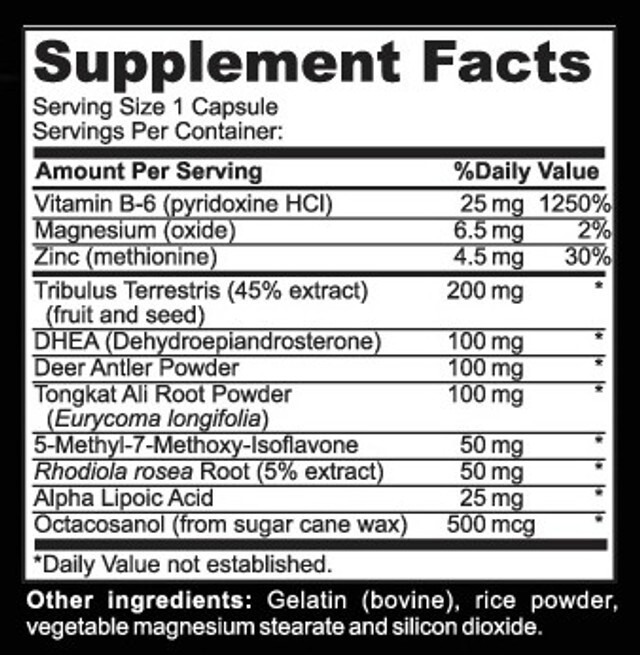 3-Pack Hot Stuff Nutritionals-TRUE TEST, 90 Caps: T Booster – All Natural