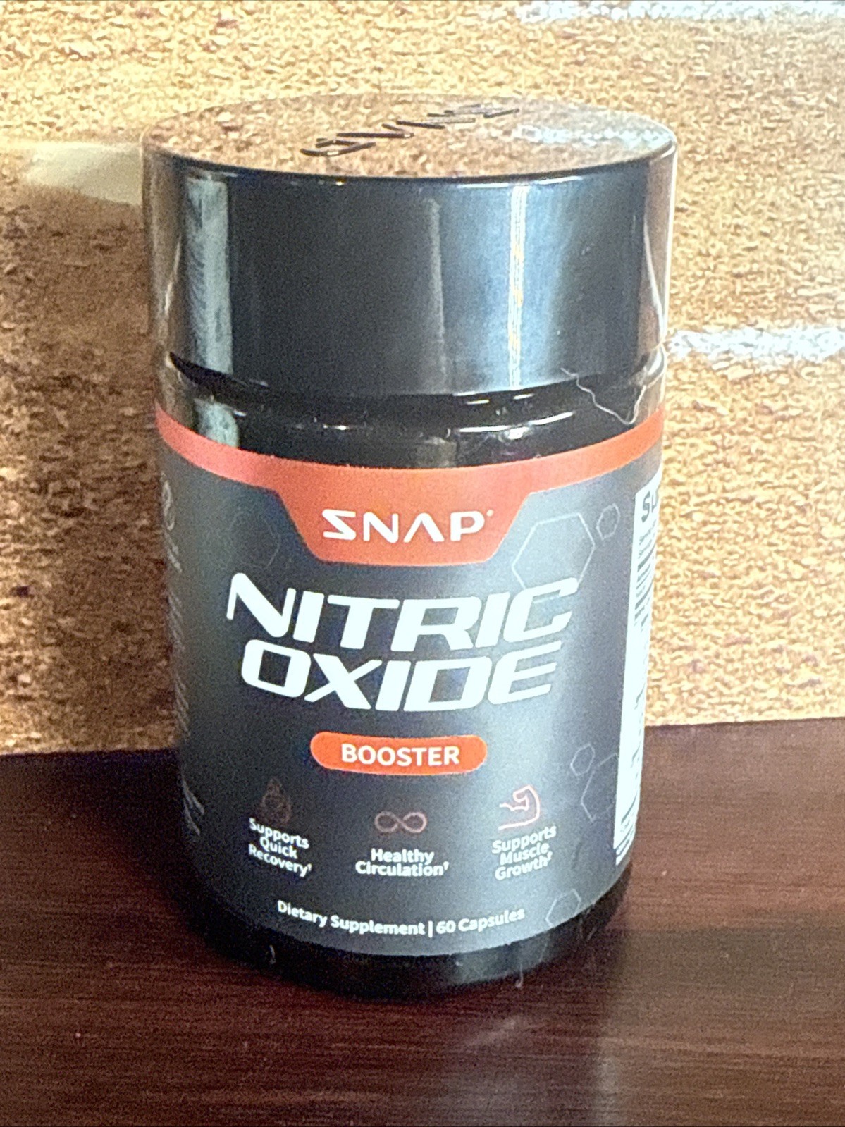 Snap Supplements Nitric Oxide Booster, Black, 90 Capsules Dietary Supplement