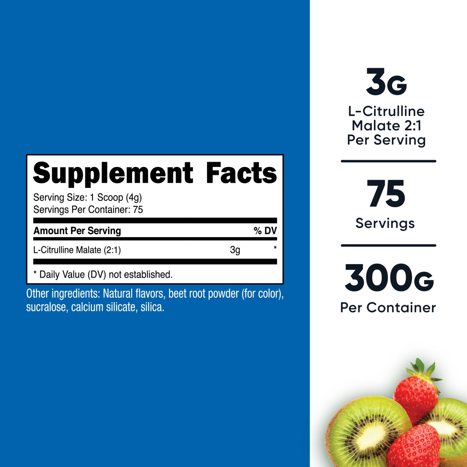 Nutricost L-Citrulline Malate Powder (300G) (Strawberry Kiwi)