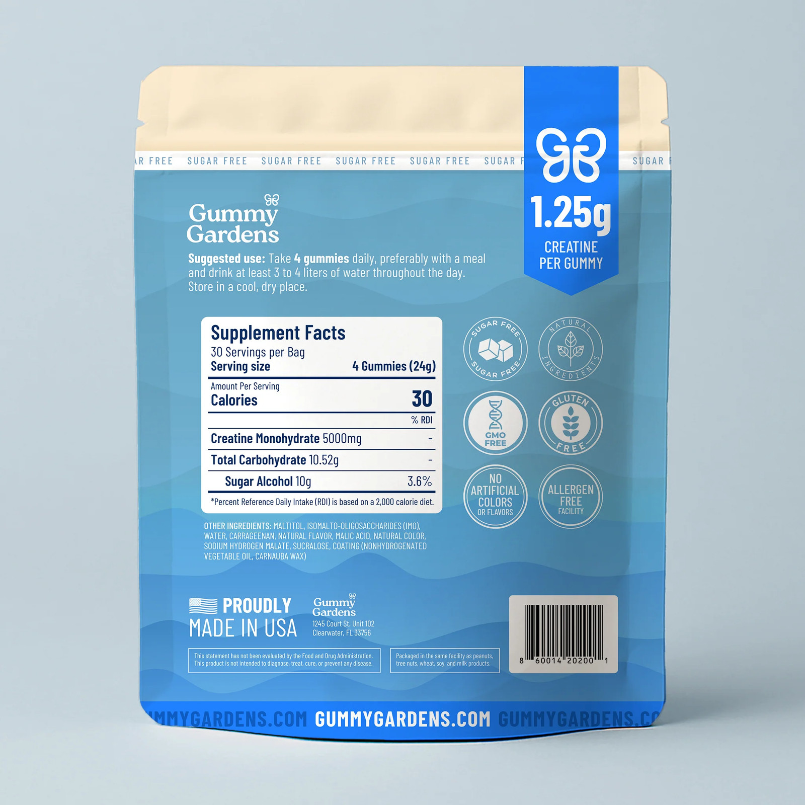 Sugar-Free Creatine Gummies for Muscle Recovery & Focus
