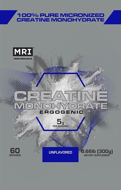 MRI Performance Creatine Monohydrate Powder 300g-Pure Micronized Creatine-60serv
