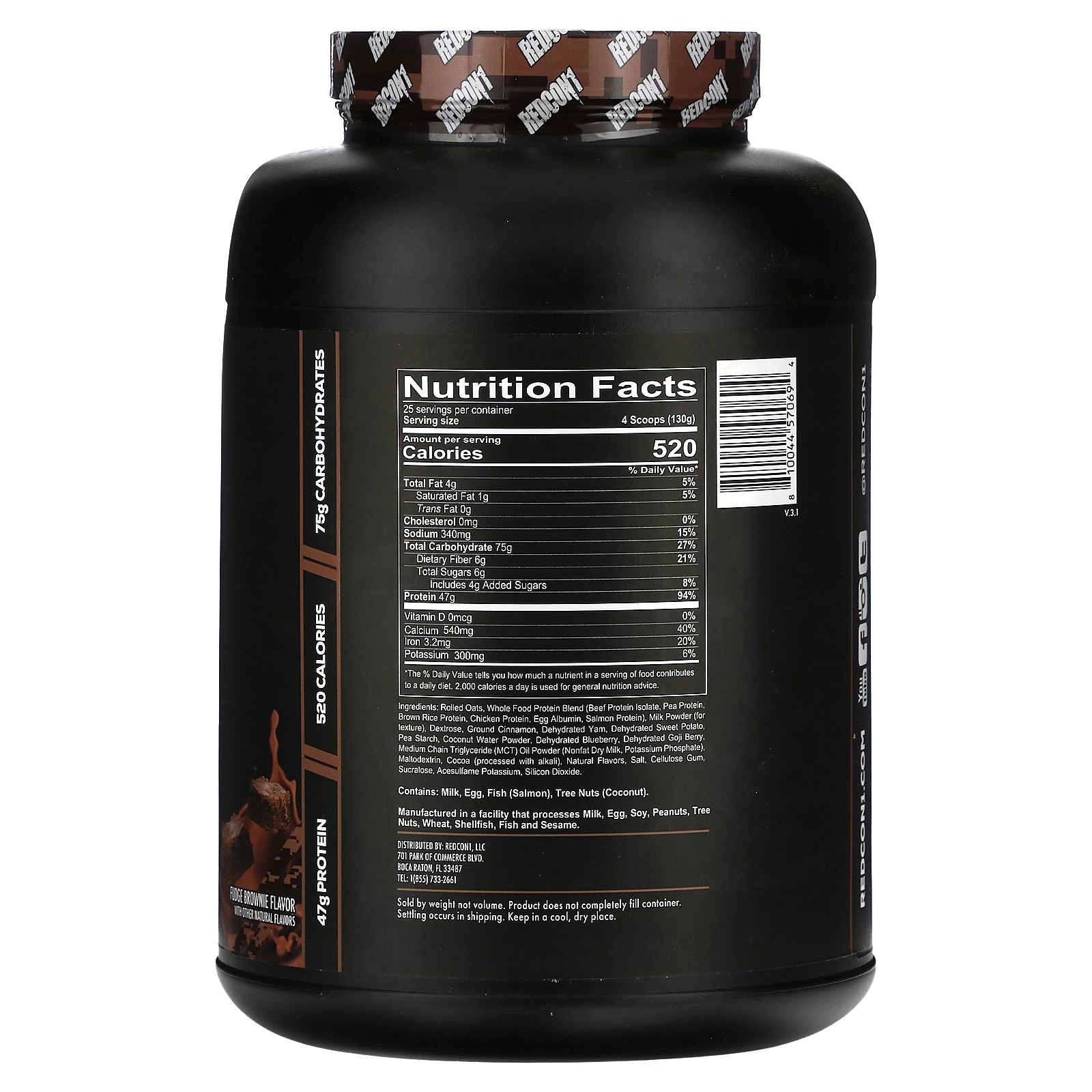 MRE, Whole Food Protein, Fudge Brownie, 7.16 lb (3,250 g)