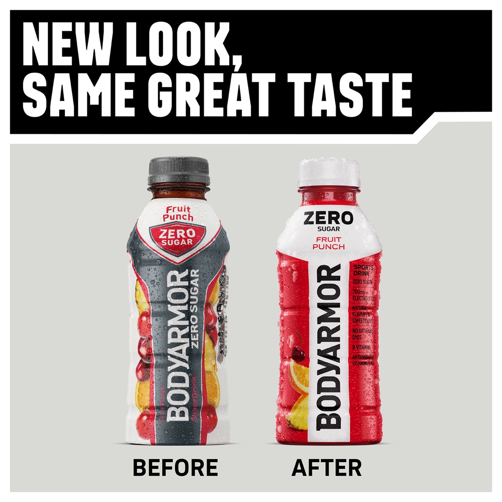 BODYARMOR Zero Sugar Fruit Punch Electrolyte Sports Drink, 16 fl oz Bottle